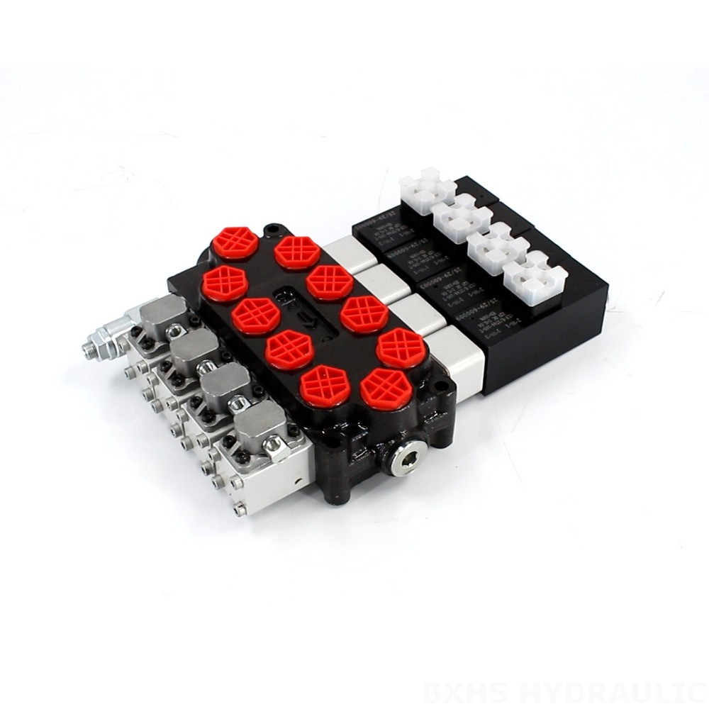 High-Performance Q45 4 Spool Monoblock Directional Control Valve (Solenoid & Manual) image